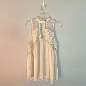 American Eagle Cream Flowy BoHo Top (Size XS)